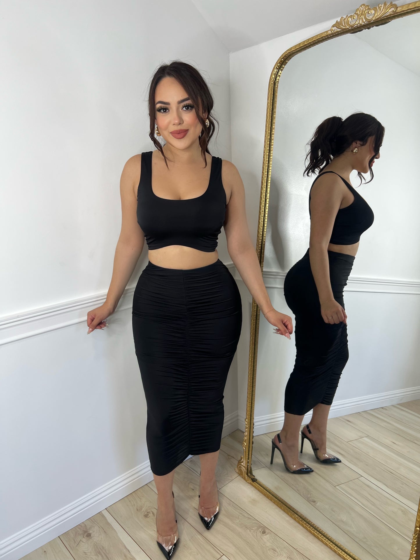 CECY SKIRT SET - (BLACK)