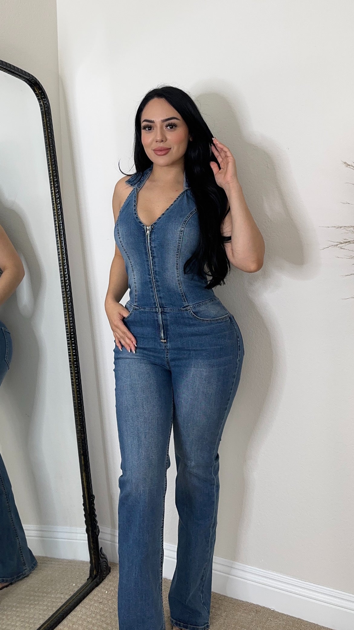 SPRING TIME JUMPSUIT - (DENIM)
