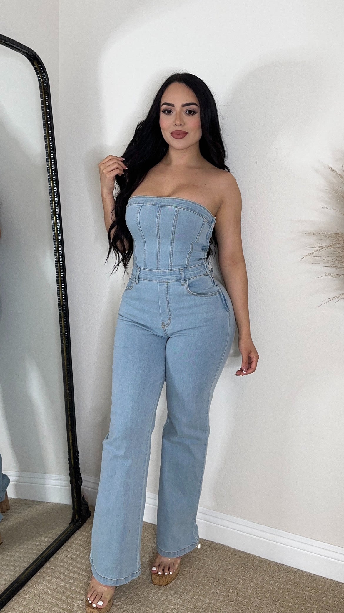 JANE JUMPSUIT - (LIGHT DENIM)