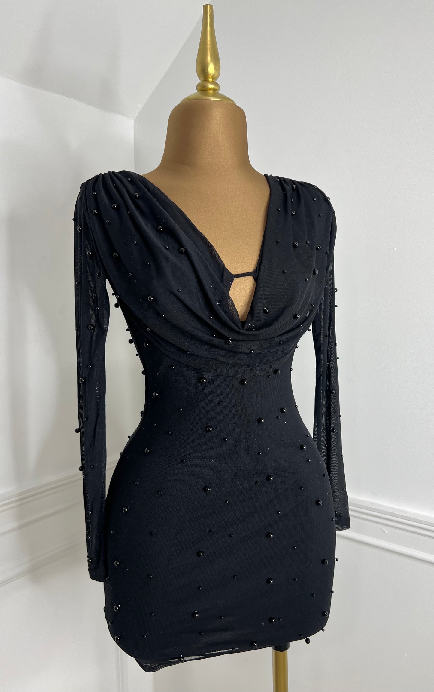 PEARL DRESS - (BLACK)