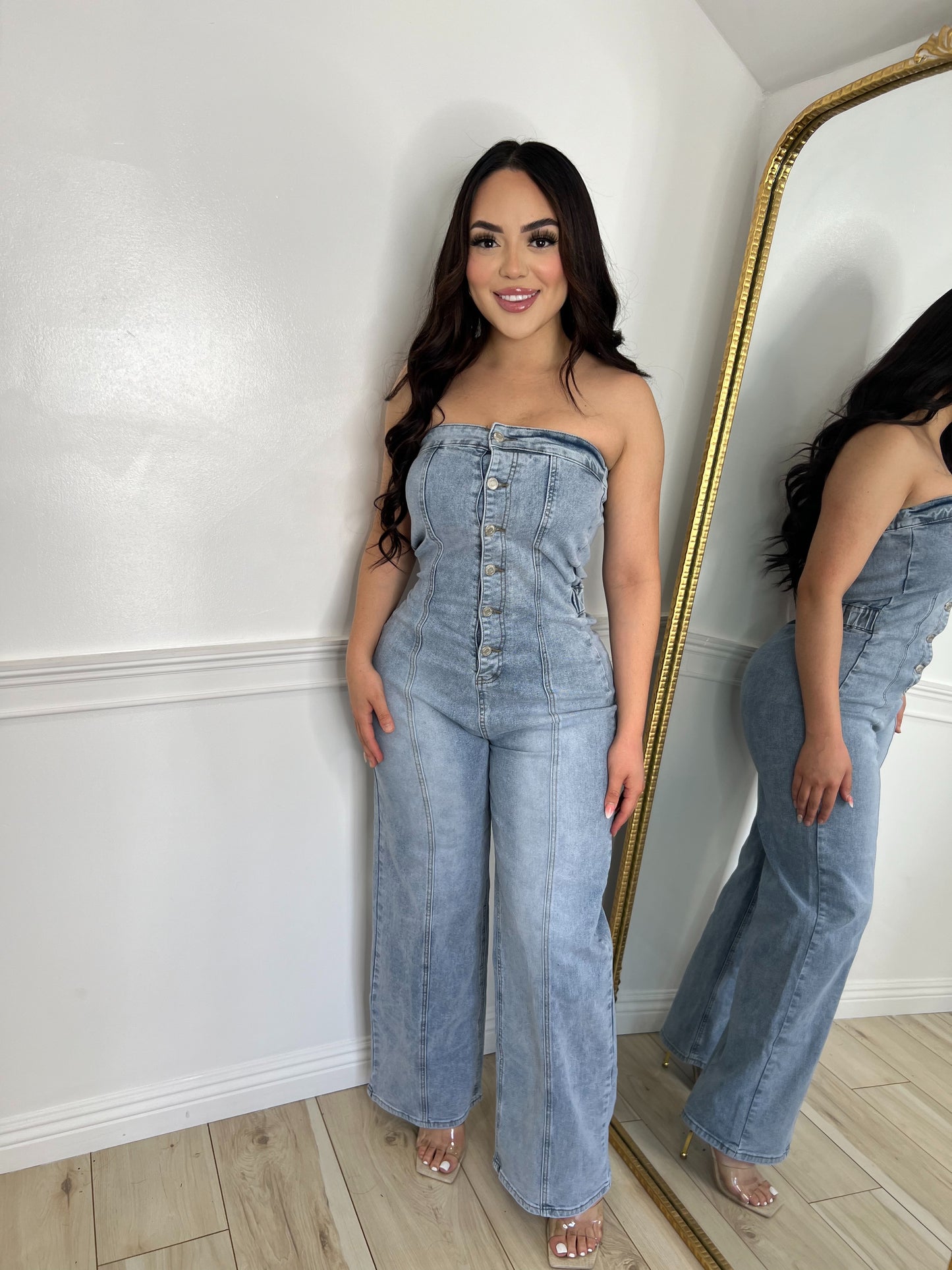 STYLED JUMPSUIT - (DENIM)