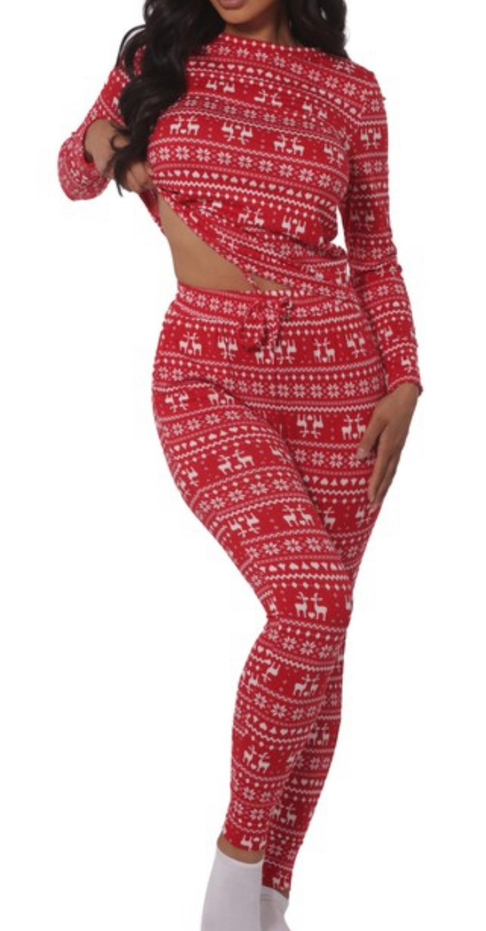 CHRISTMAS PJ SET - (RED)