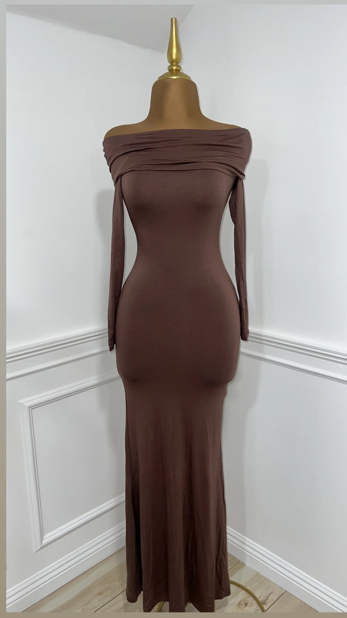 LUNA DRESS - (NUDE/BLACK/BROWN)