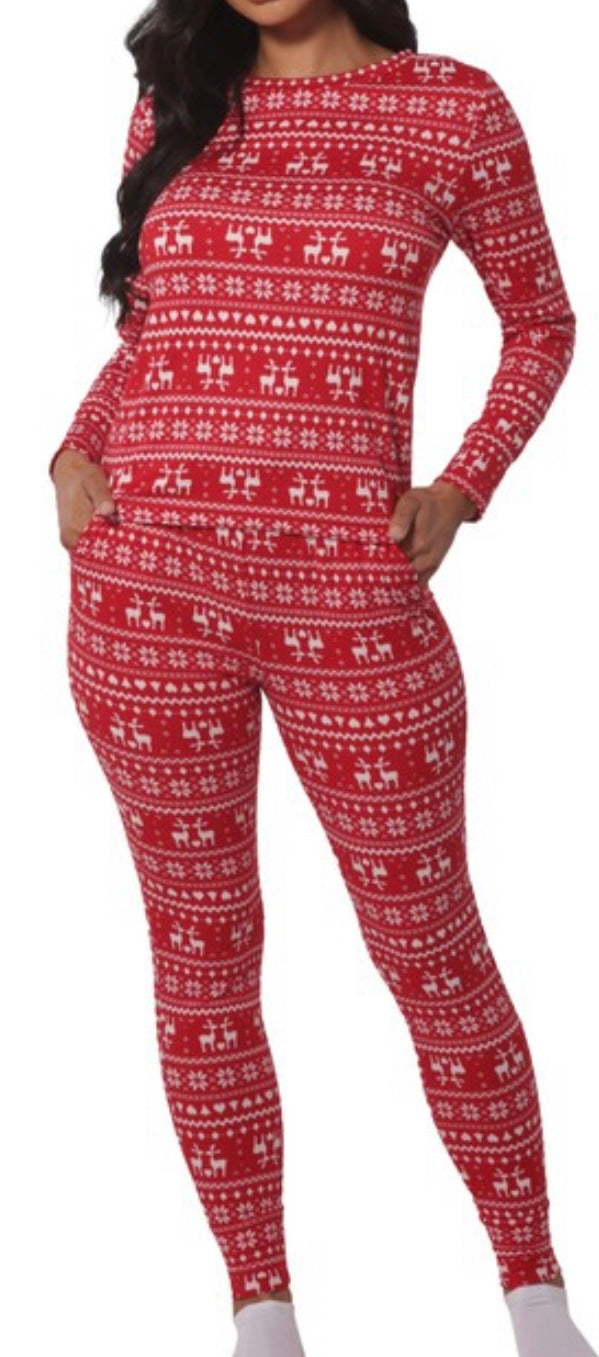 CHRISTMAS PJ SET - (RED)