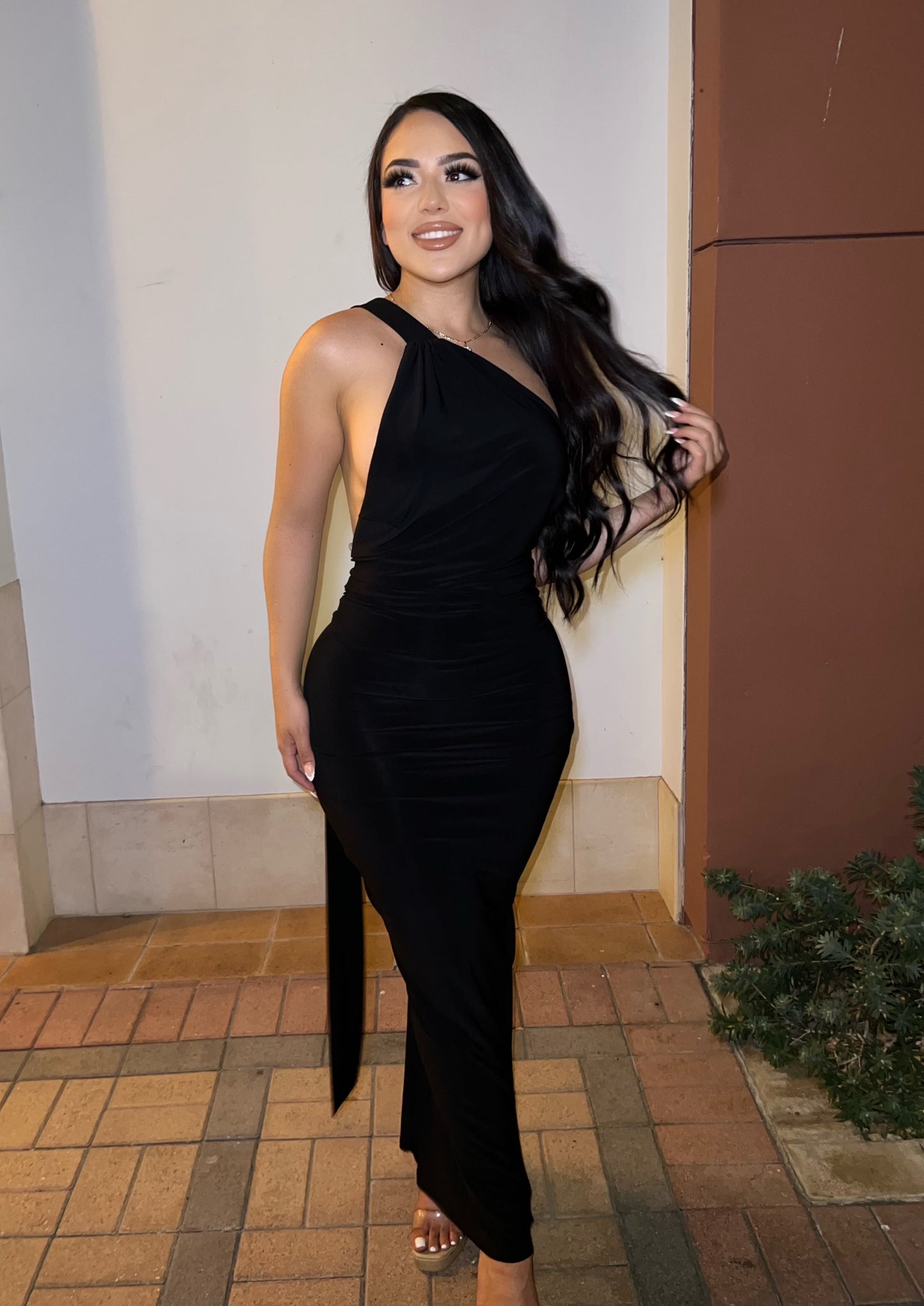 EVETTE DRESS - (BLACK/BLUE)
