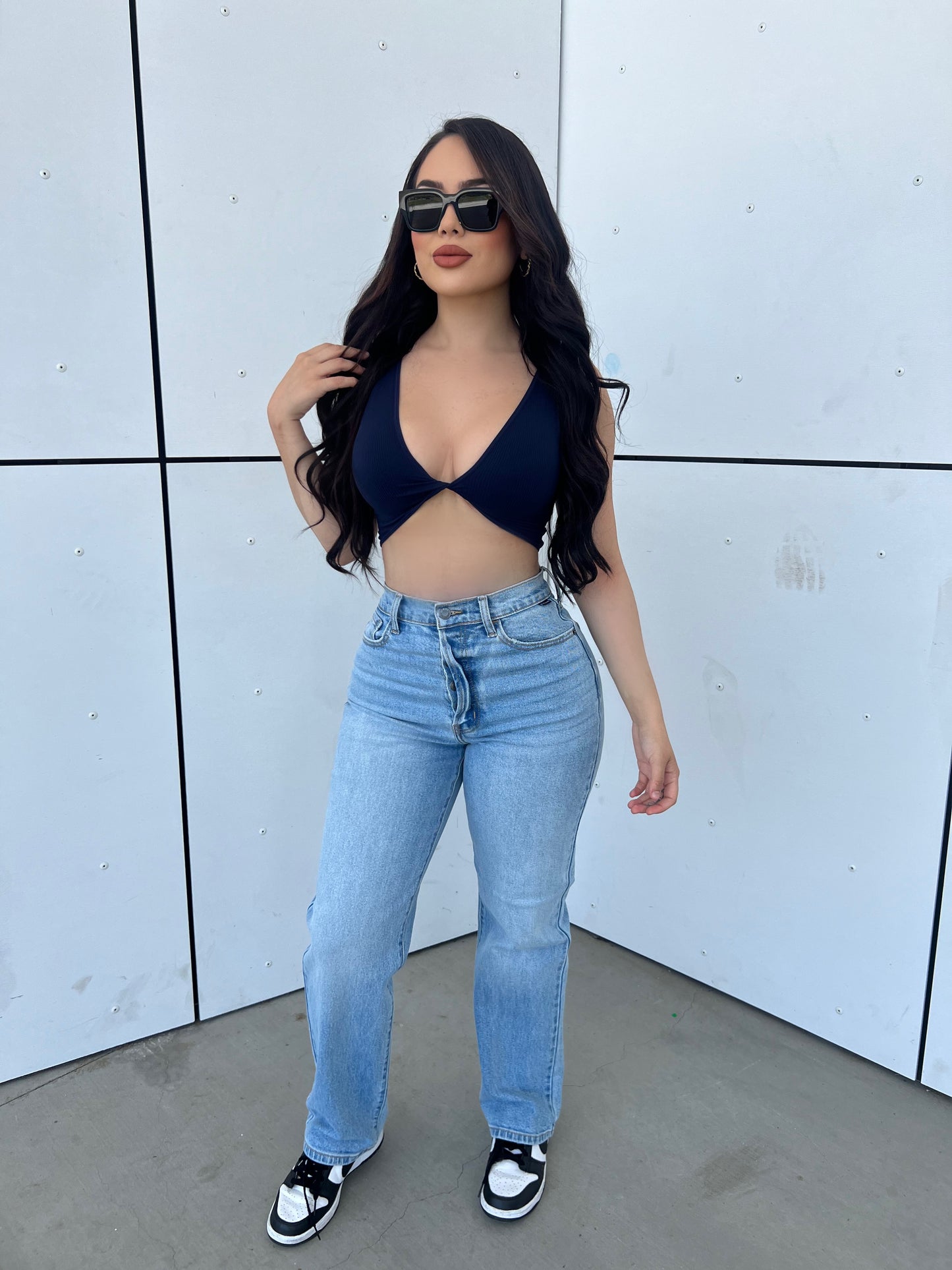 JUANY TOP - (NAVY BLUE)