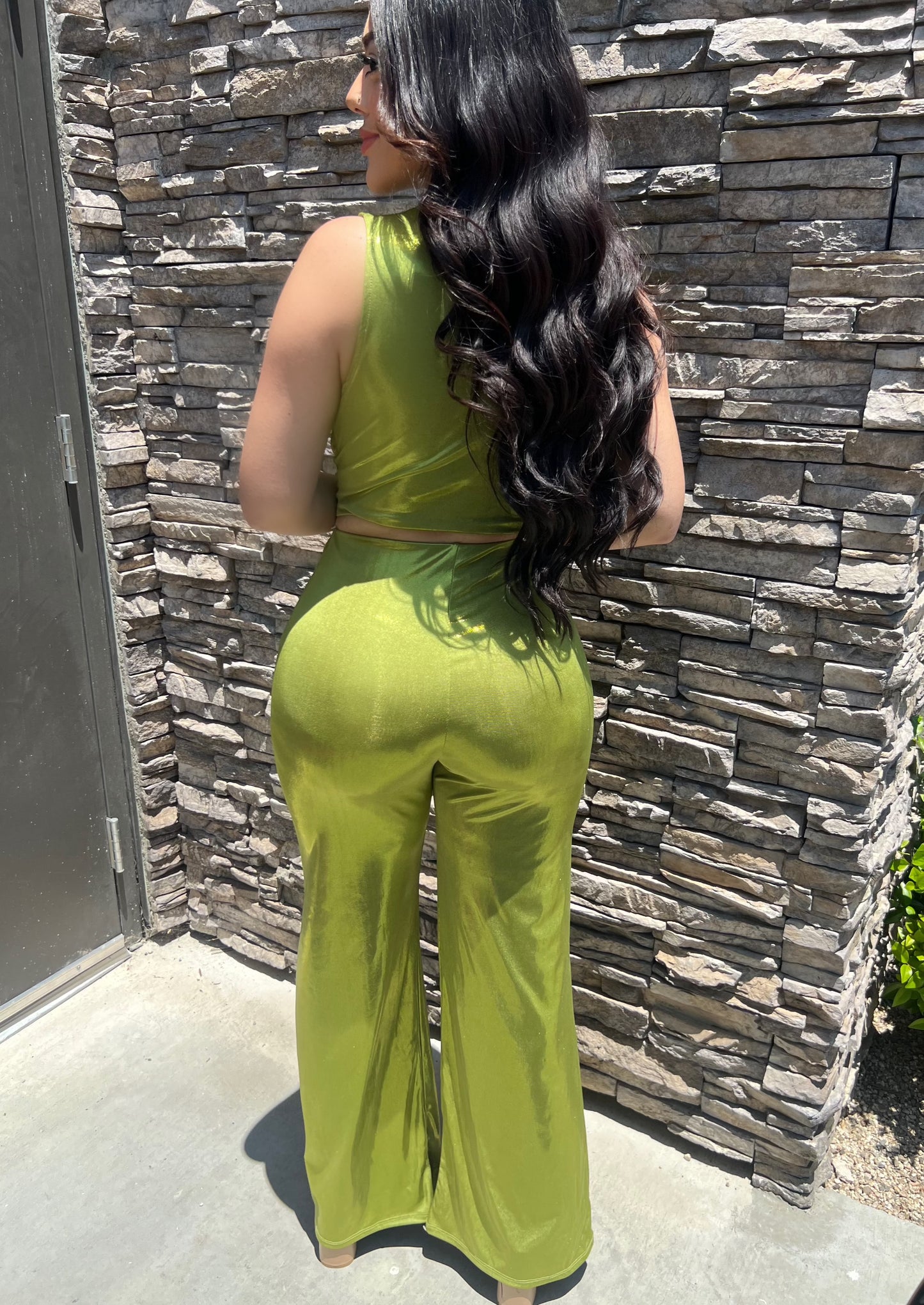 LESLY 2 PIECE - (PINK/GREEN/BLACK)