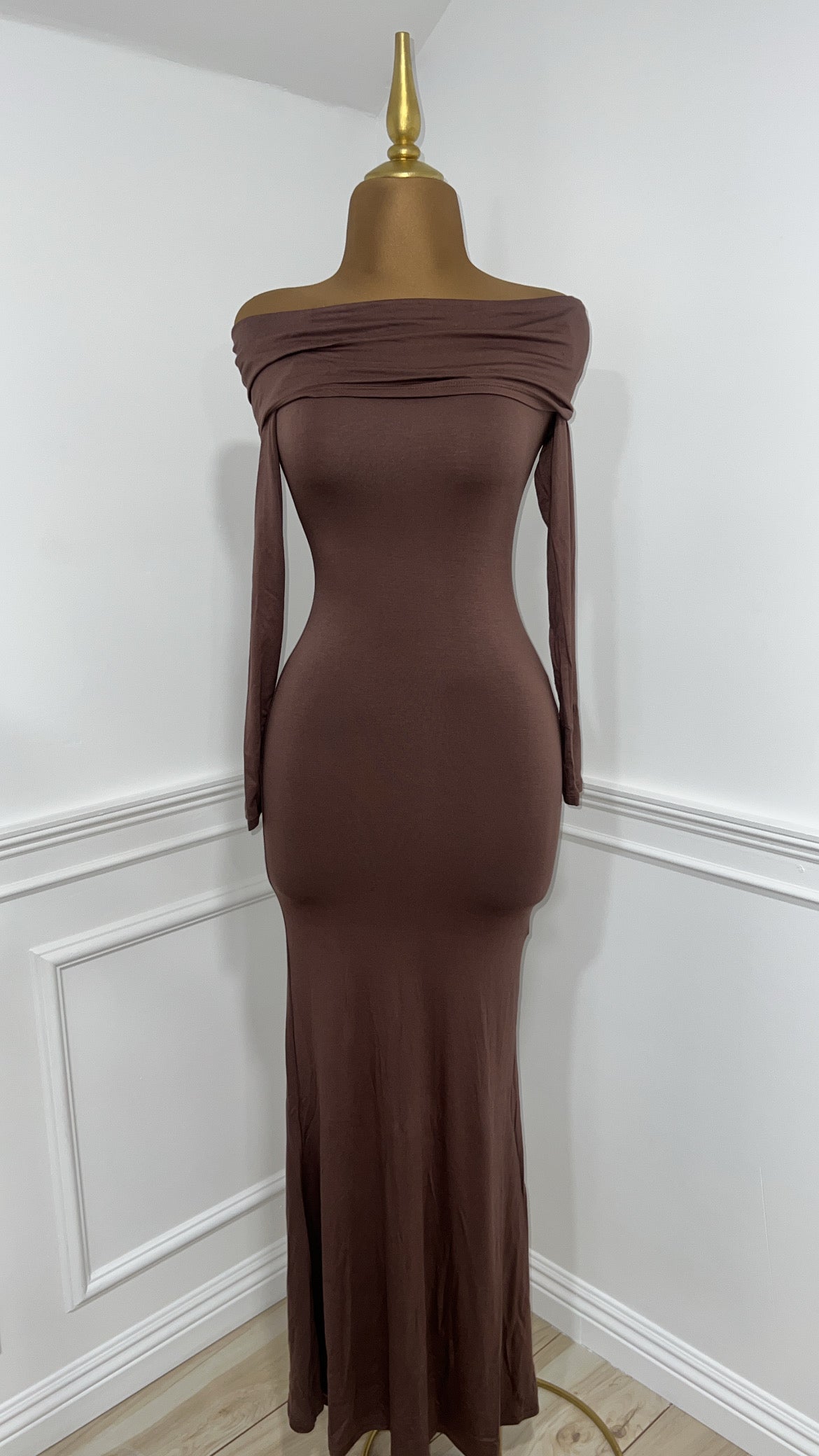 LUNA DRESS - (BLACK & BROWN)
