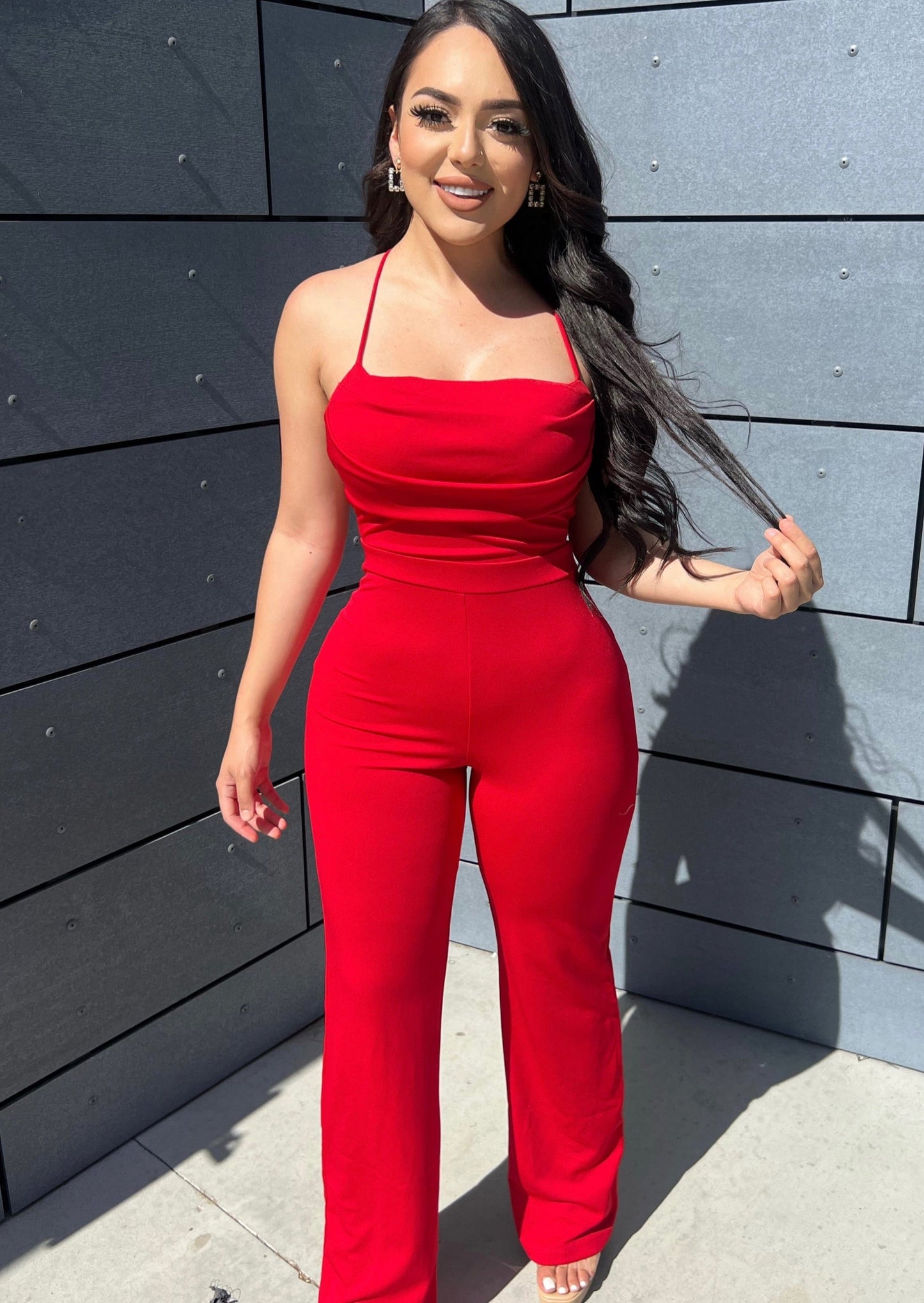 ROSE JUMPSUIT- (RED)