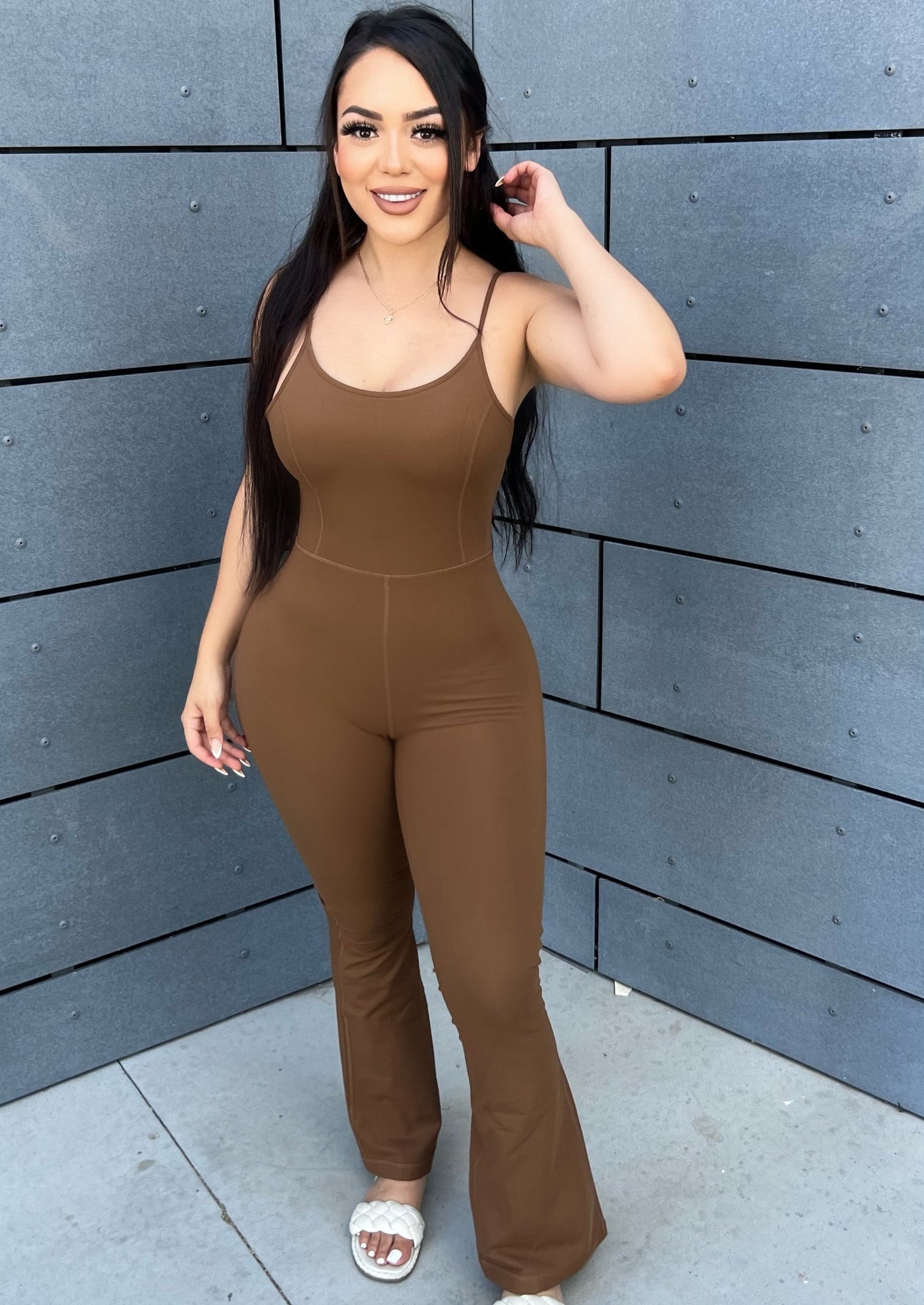 KARLY JUMPSUIT - (BROWN)