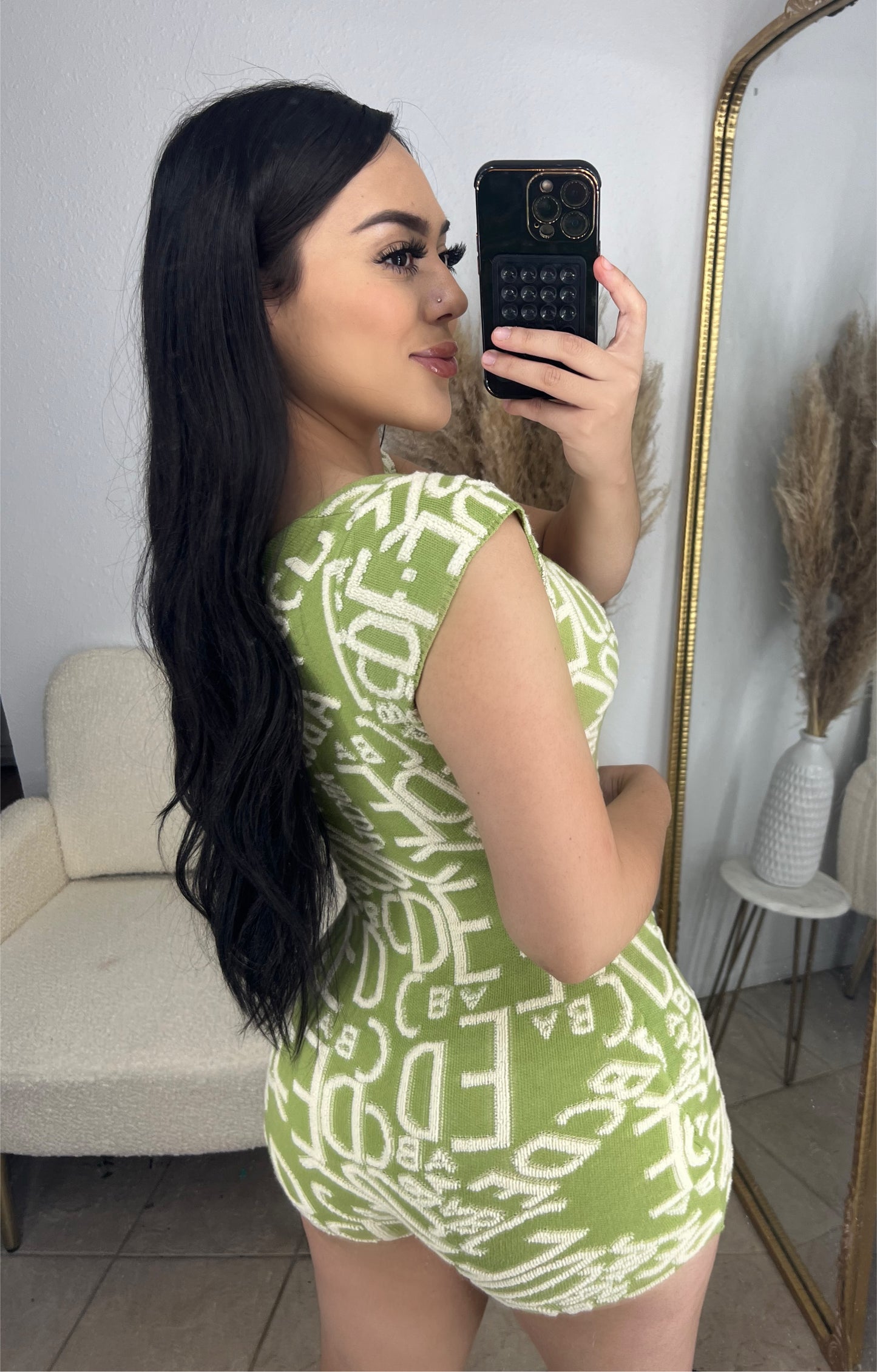 LISA ROMPER - (GREEN)