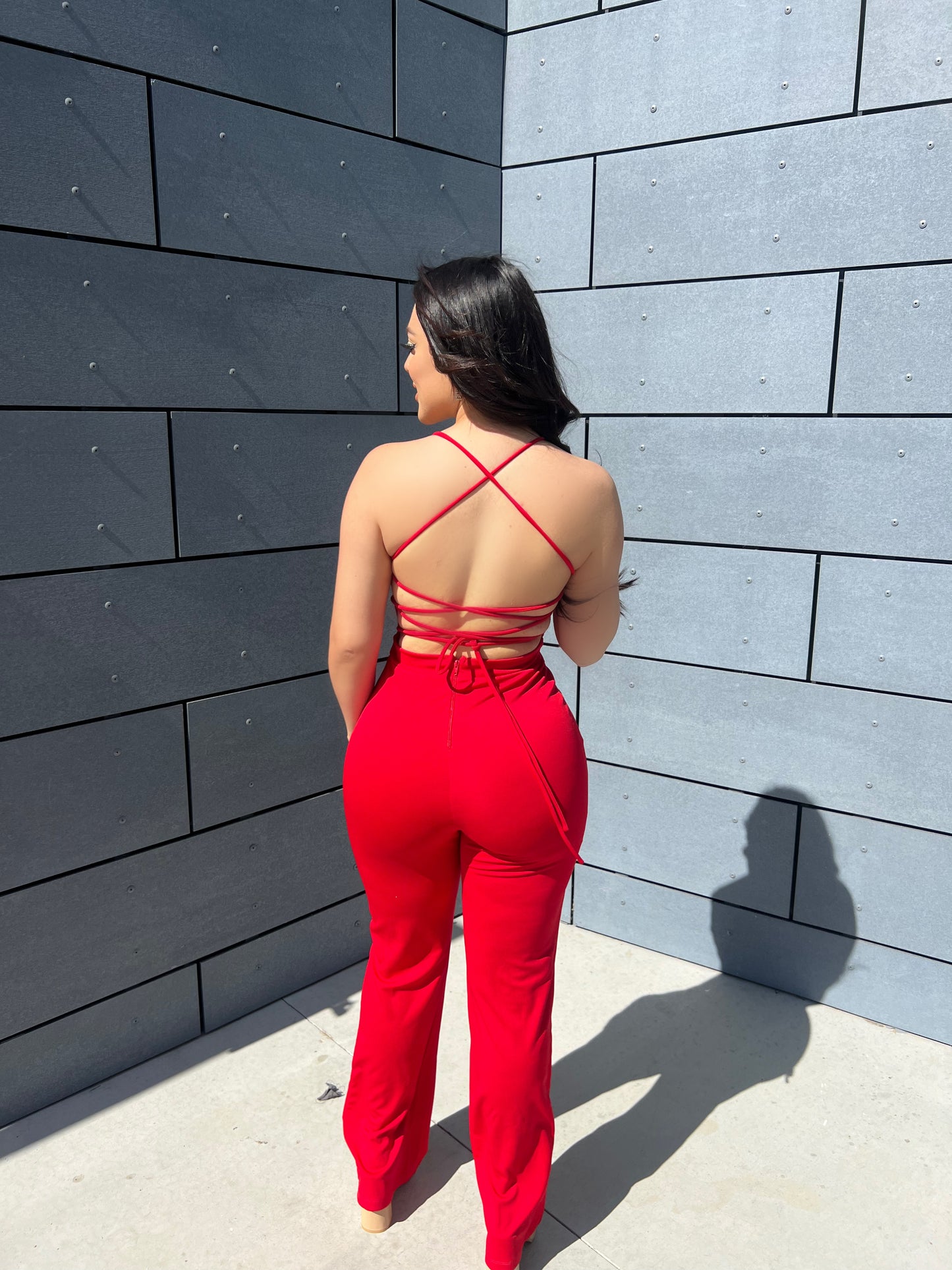 ROSE JUMPSUIT- (RED)