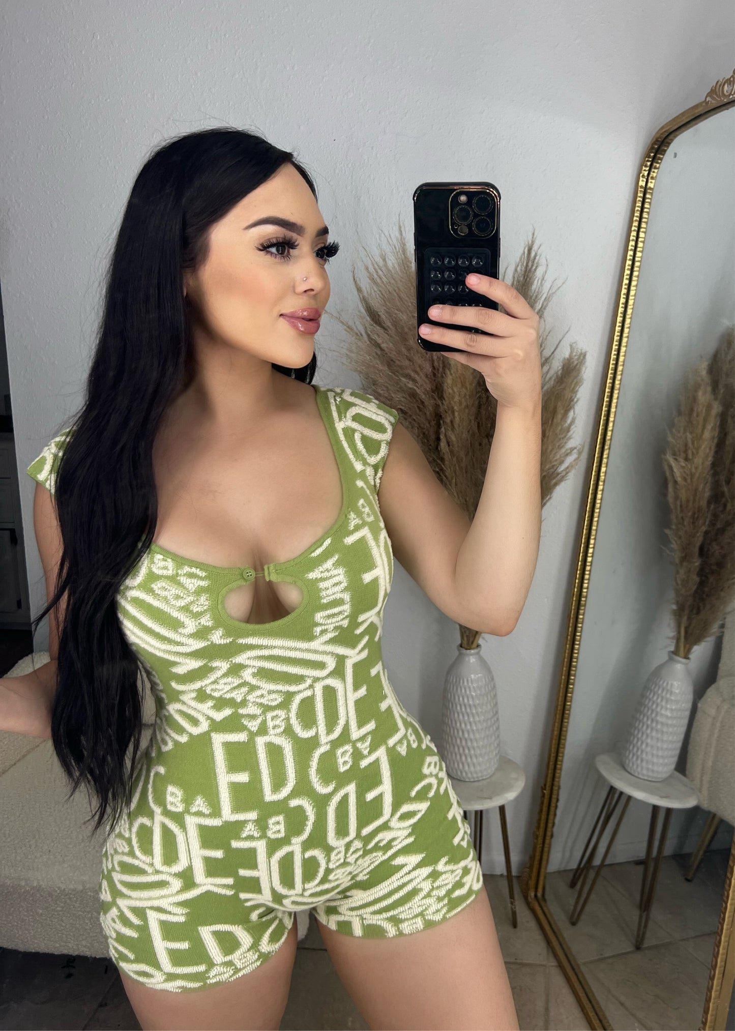 LISA ROMPER - (GREEN)