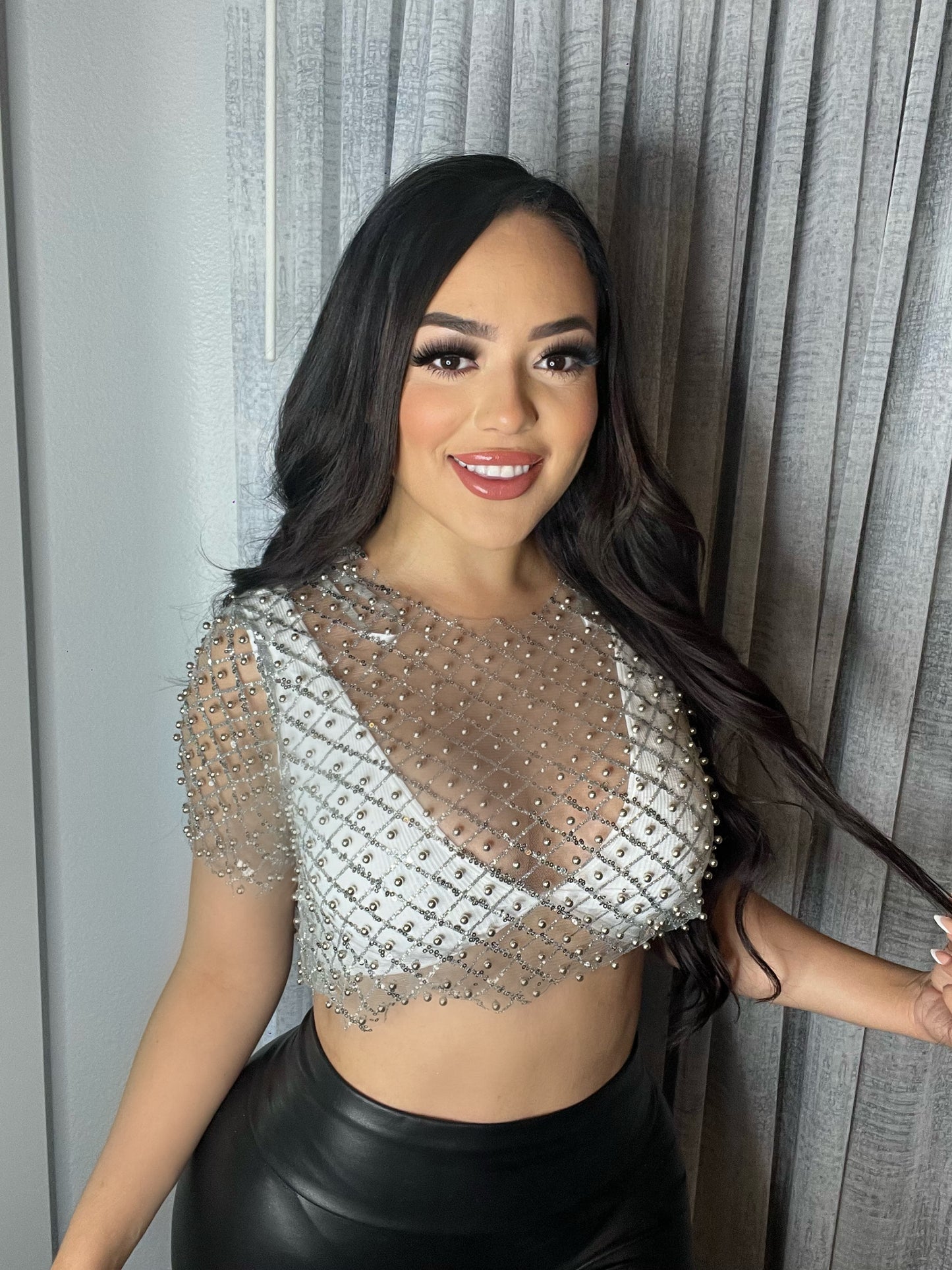2 SHINE TOP - (GRAY)