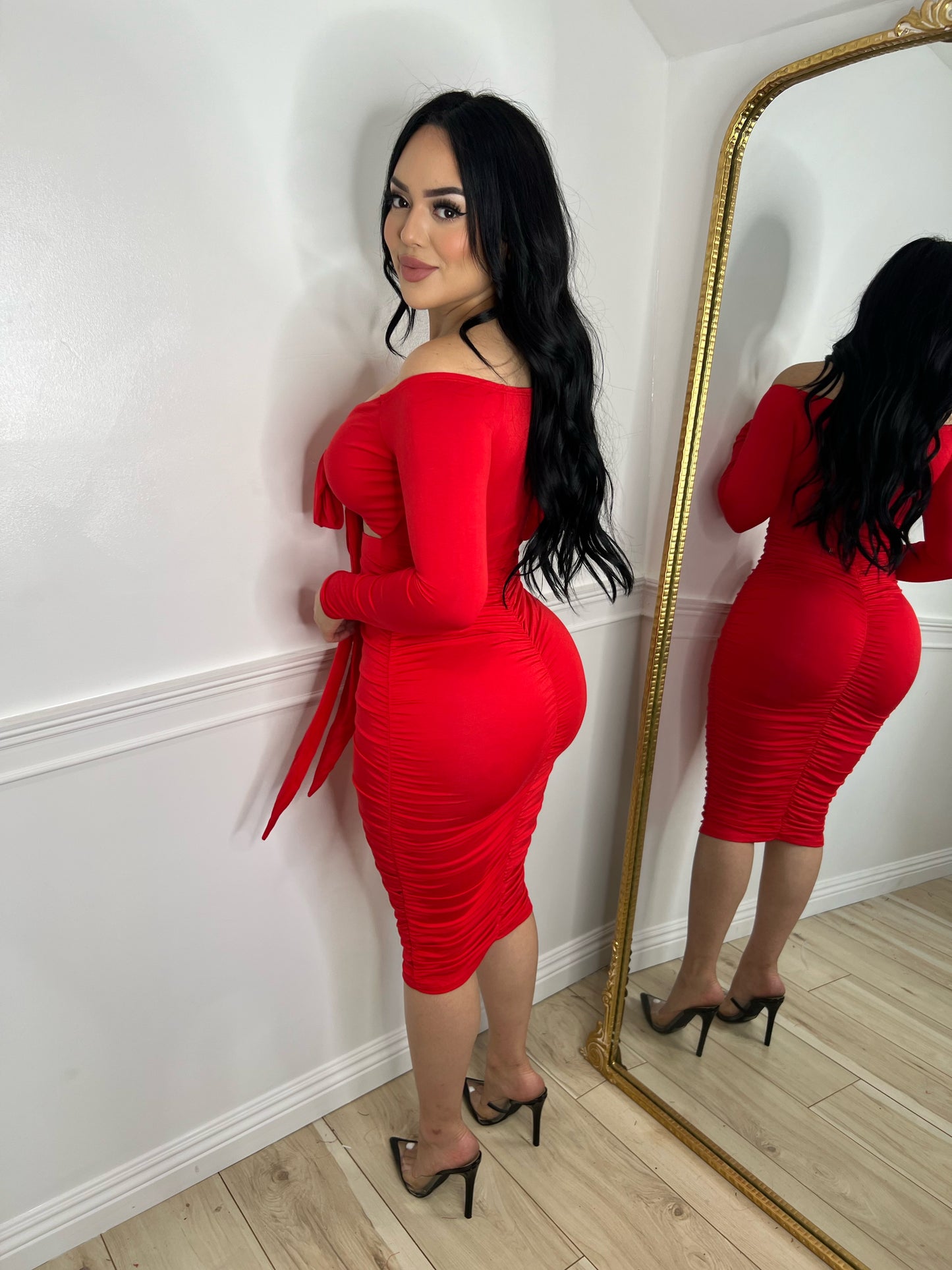 LEXI DRESS - (RED)