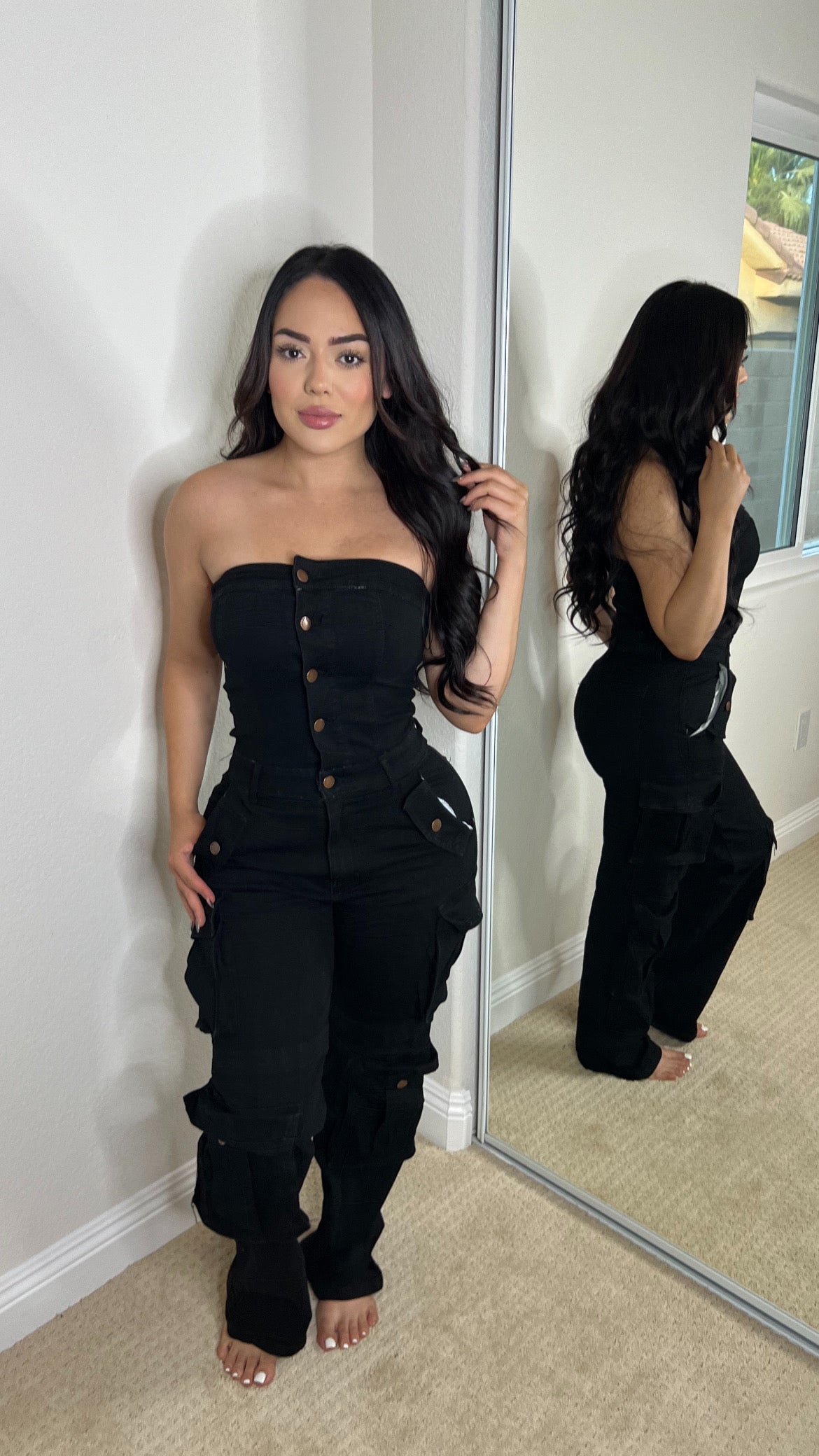 PRISSY JUMPSUIT- (BLACK)