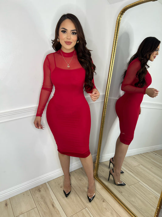 HAZLE DRESS - (RED)