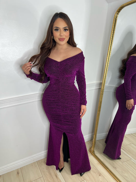 EVENING GOWN - (PURPLE)