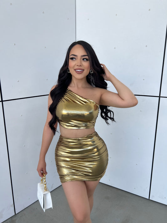 NIGHT OUT DRESS - (GOLD)