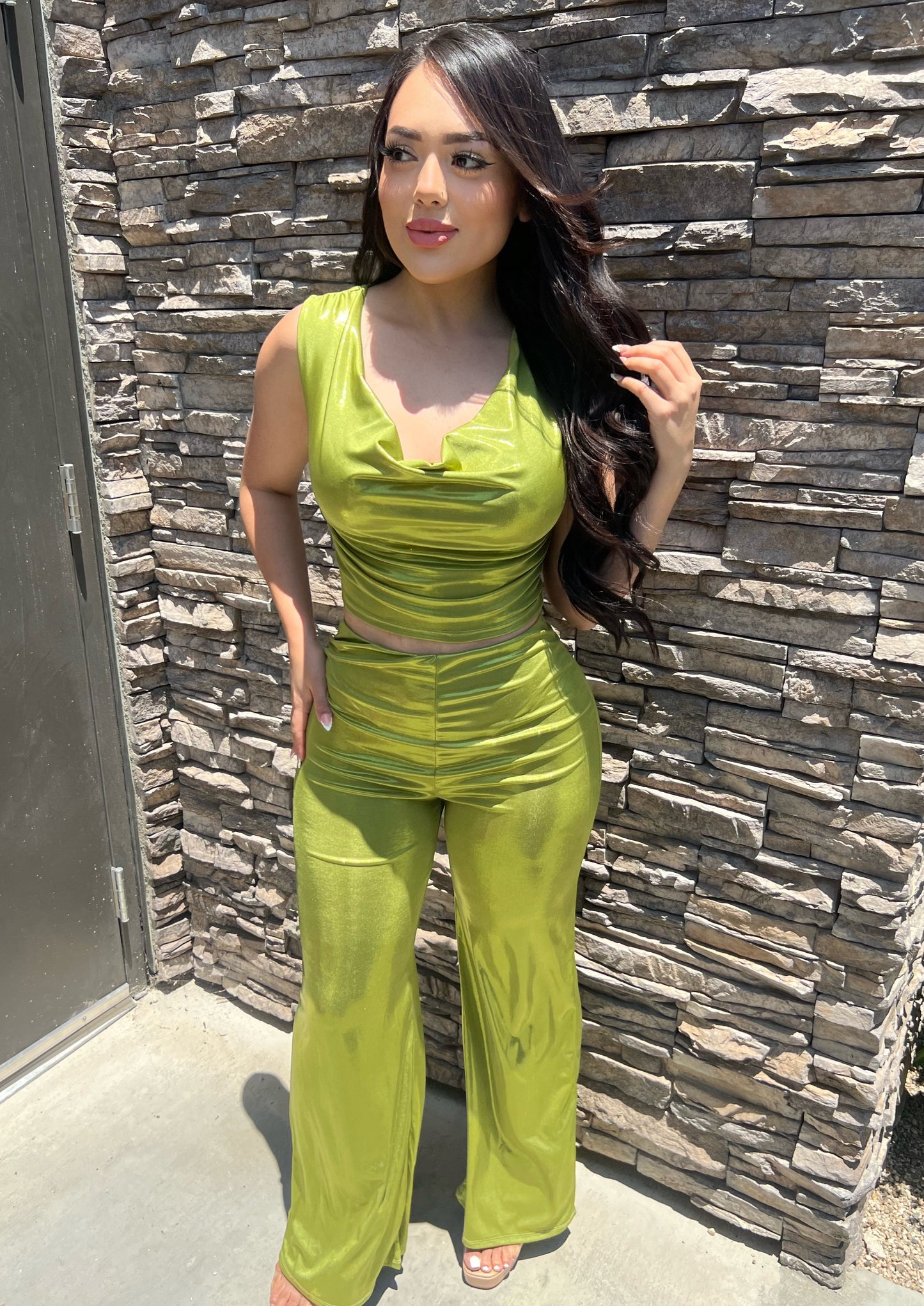 LESLY 2 PIECE - (PINK/GREEN/BLACK)